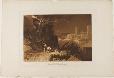 Tiende plage i Egypt, plate 61 fra Liber Studiorum av Joseph Mallord William Turner