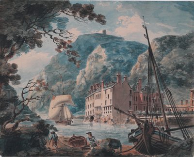 Avon Gorge i Bristol med Old Hot Wells House, ca. 1792 (grafitt, akvarell, penn og brunt blekk) av Joseph Mallord William Turner