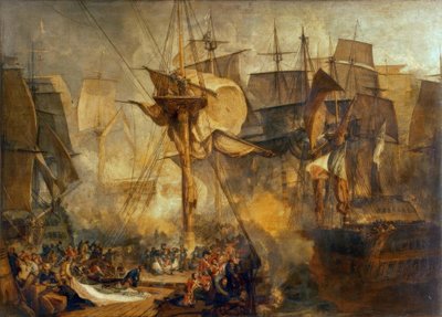 Slaget ved Trafalgar / av Turner. av Joseph Mallord William Turner