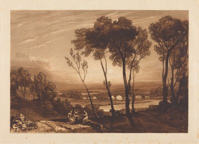 Broen i mellomgrunnen av Joseph Mallord William Turner