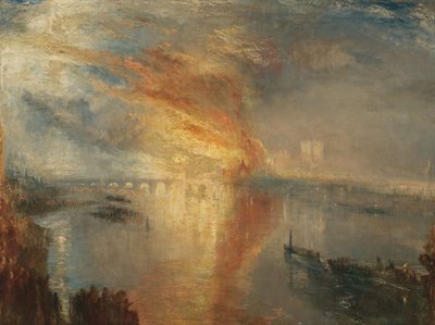 The Burning of the Houses of Lords and Commons, 16. oktober 1834, 1835 av Joseph Mallord William Turner