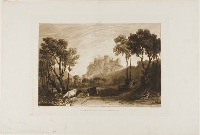 The Castle Above the Meadows, plate 8 fra Liber Studiorum av Joseph Mallord William Turner