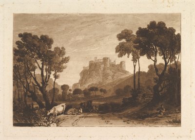 Slottet over Meadows Liber Studiorum, del II, plate 8, 1808. av Joseph Mallord William Turner