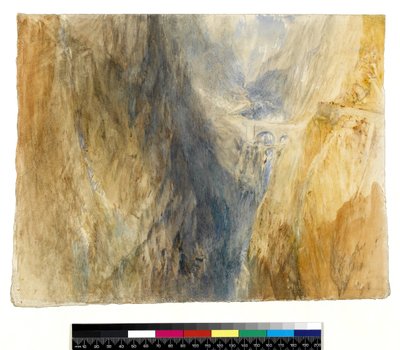 The Devils Bridge, St Gothard (wc med penn og blekk over blyant på papir) av Joseph Mallord William Turner