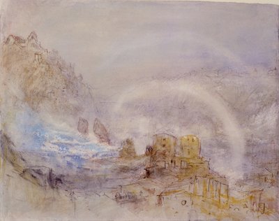 Rhinfallene ved Schaffhausen (blyant, rødt blekk og wc på papir) av Joseph Mallord William Turner