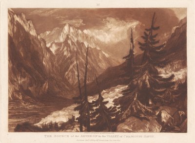 Kilden til Arveron i Chamonix-dalen, Savoie av Joseph Mallord William Turner