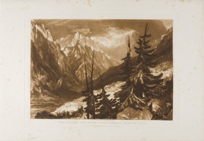 The Source of the Arveron, plate 60 fra Liber Studiorum av Joseph Mallord William Turner