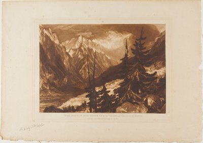 The Source of the Arveron, plate 60 fra Liber Studiorum av Joseph Mallord William Turner