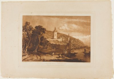 Ville de Thun, plate 59 fra Studieboken av Joseph Mallord William Turner