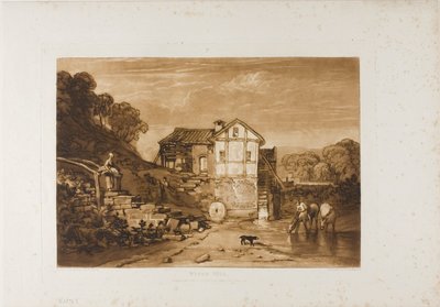 Vannmølle, plate 37 fra Liber Studiorum av Joseph Mallord William Turner