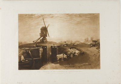 Vindmølle og lås, plate 27 fra Liber Studiorum av Joseph Mallord William Turner