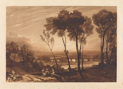 Broen i mellomdistanse av Joseph Mallord William Turner and Charles Turner