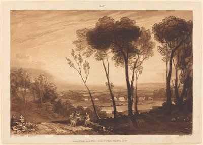 Broen i mellomdistanse av Joseph Mallord William Turner and Charles Turner