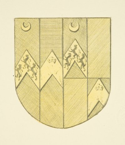 Arms of Brook(e?) på messingplate i St Mary Redcliffe (akvarell på papir) av Joseph Manning
