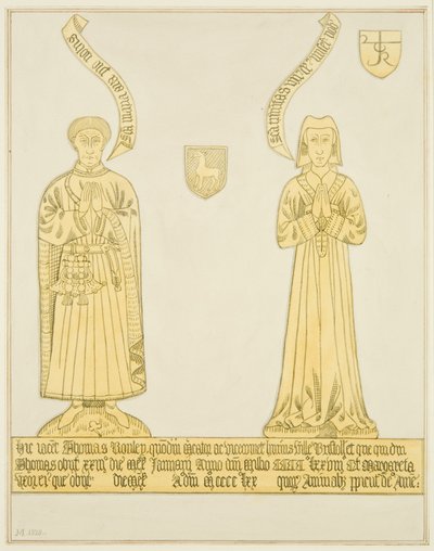 Messing av Thomas Rowley og kone i midtgangen i St John
