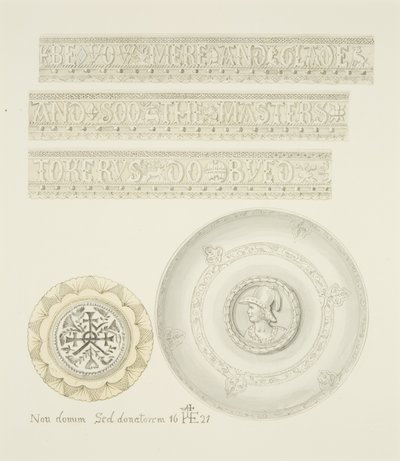 Detaljer om Mazer Bowl og Tazza (akvarell på papir) av Joseph Manning