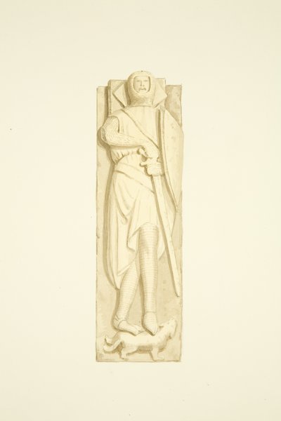 Effigy av Robert de Berkeley i St Mary Redcliffe (akvarell på papir) av Joseph Manning