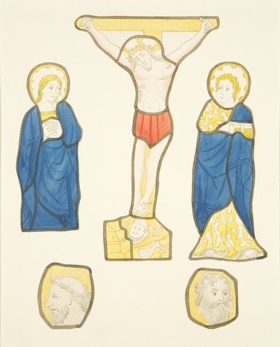 Figurer i farget glass i privat vindu i Bishop