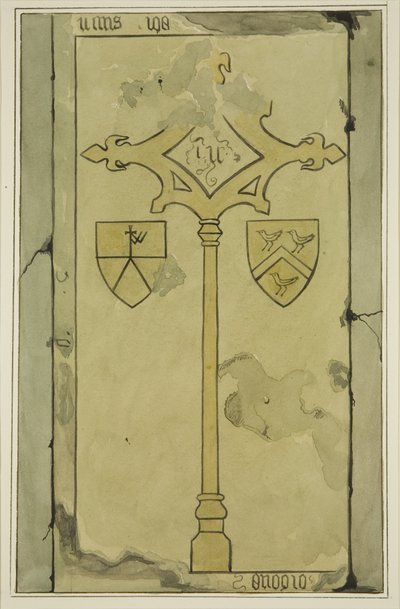 Gravstein i Temple Church (akvarell på papir) av Joseph Manning
