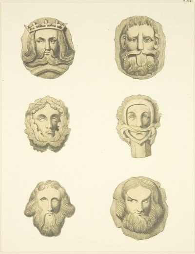 Lyskesteiner (sjefer) i taket til Redcliffe Church (akvarell på papir) av Joseph Manning