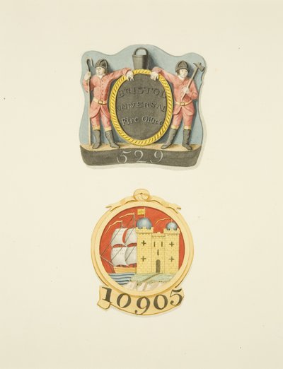Husmerker eller brannmerker fra Bristol Universal og Bristol Fire Offices av Joseph Manning