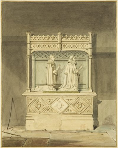 Monument over John Aldworth og sønnen hans (akvarell på papir) av Joseph Manning