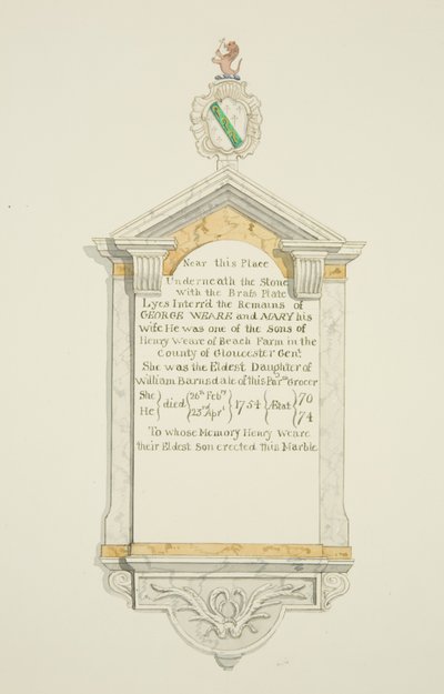 Monument til George Weare og hans kone i St Thomas