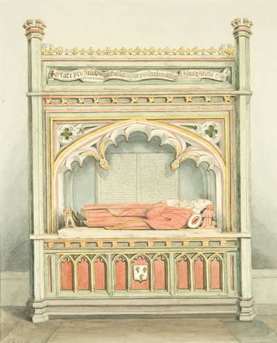 Monument til William Canynges i St Mary Redcliffe (akvarell på papir) av Joseph Manning
