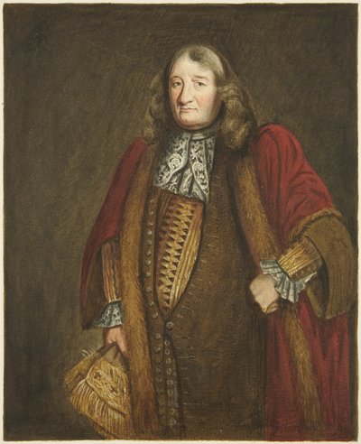 Portrett i Council House of Richard Lane, borgermester i Bristol (akvarell på papir) av Joseph Manning