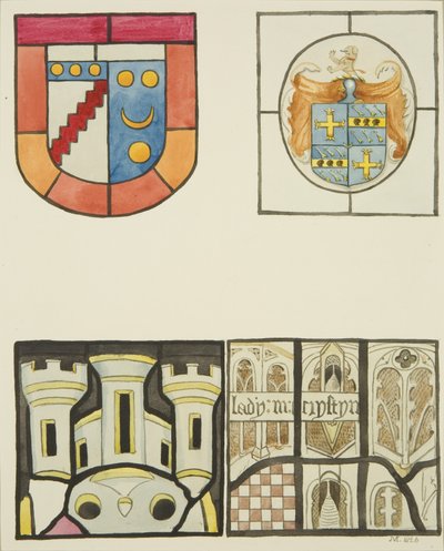 Farget glass i vinduet til Weavers