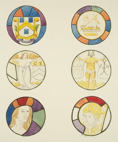 Farget glass i vinduet til Weavers
