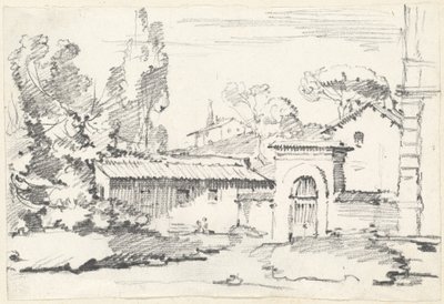 Inngang til hagene til Villa Giulia av Joseph Marie Vien