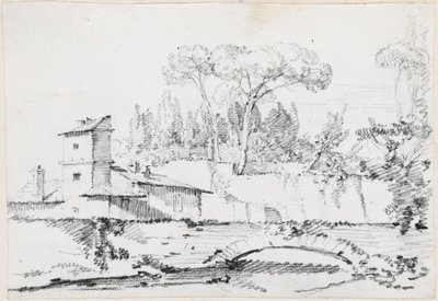 Utsikt over Prato i Villa Borghese av Joseph Marie Vien