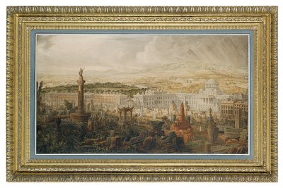 Design for Waterloo Palace, den foreslåtte byresidensen til hertugen av Wellington, ca. 1816 av Joseph Michael Gandy