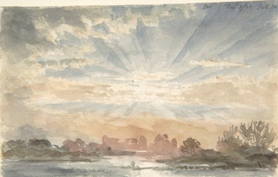 Landskap med stigende sol, 1. desember 1828, kl. 08.30, 1828. av Joseph Michael Gandy