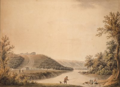 Utsikt over palasset til Kurakins eiendom Nadezhdino, 1800-tallet. av Joseph Moessmer