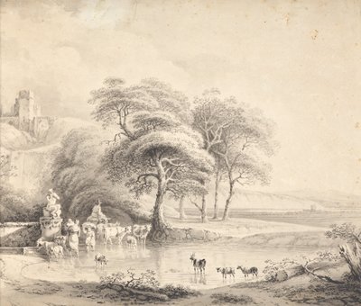 Landskap med et vadested av Joseph Mössmer