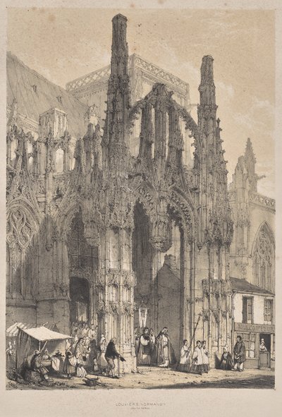 Middelalderens arkitektur: Louviers, Normandie, South Porch av Joseph Nash