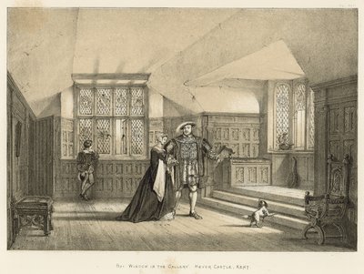 Karnappvindu i galleriet, Hever Castle, Kent av Joseph Nash