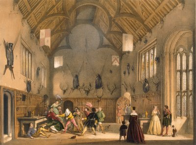 Blind Man's Buff, spilt i Athelhampton Hall, c1600-tallet. av Joseph Nash