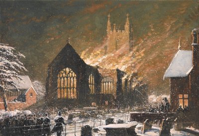 Croydon Church on Fire, 5. januar av Joseph Nash