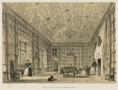 Drawing Room, Boughton-Malherbe, Kent av Joseph Nash