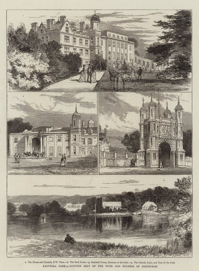 Eastwell Park, landets sete for hertugen og hertuginnen av Edinburgh av Joseph Nash