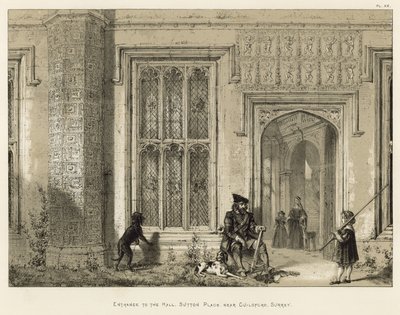 Inngang til Hall, Sutton Place, nær Guildford, Surrey av Joseph Nash