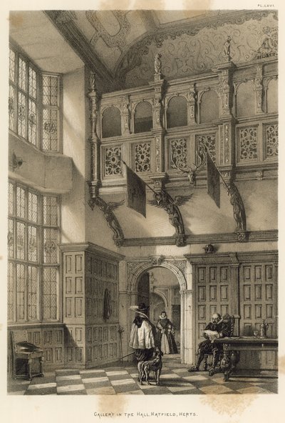 Galleri i Hall, Hatfield, Herts av Joseph Nash