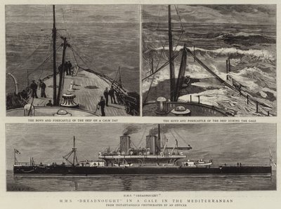 H M S Dreadnought i kuling i Middelhavet av Joseph Nash