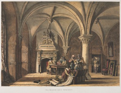 Hall, Bolsover Castle, Derbyshire, 1840. av Joseph Nash