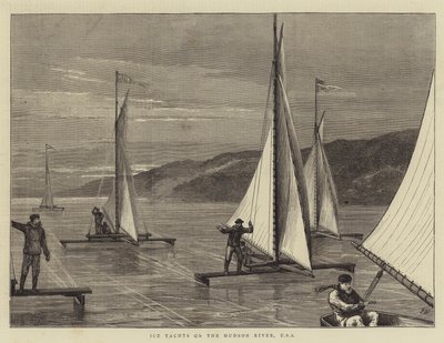 Ice Yachts på Hudson River, USA av Joseph Nash