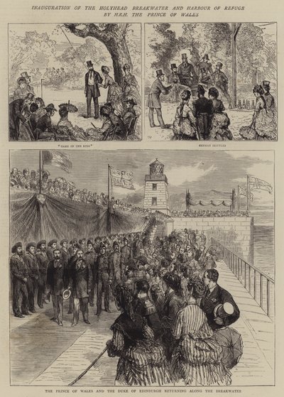 Innvielse av Holyhead Breakwater and Harbor of Refuge av HRH Prince of Wales av Joseph Nash