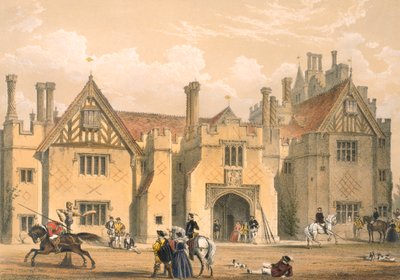 Joust-øvelse, Compton Wynyates, Warwick, midten av 1600-tallet. av Joseph Nash